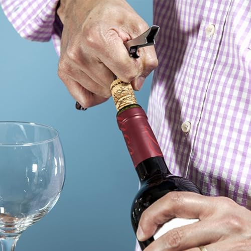 Miniatura 7 de Juego de 4 sacacorchos profesional para camareros, abridor de vino con cortador de papel dentado, bisagras de acero, llave de vino para camareros de
