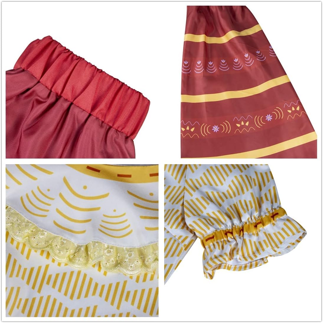 PAINEOMN Mirabel Dolores Pepa Luisa Costume Dress for Women Adult Madrigal Family Cosplay Outfit for Halloween