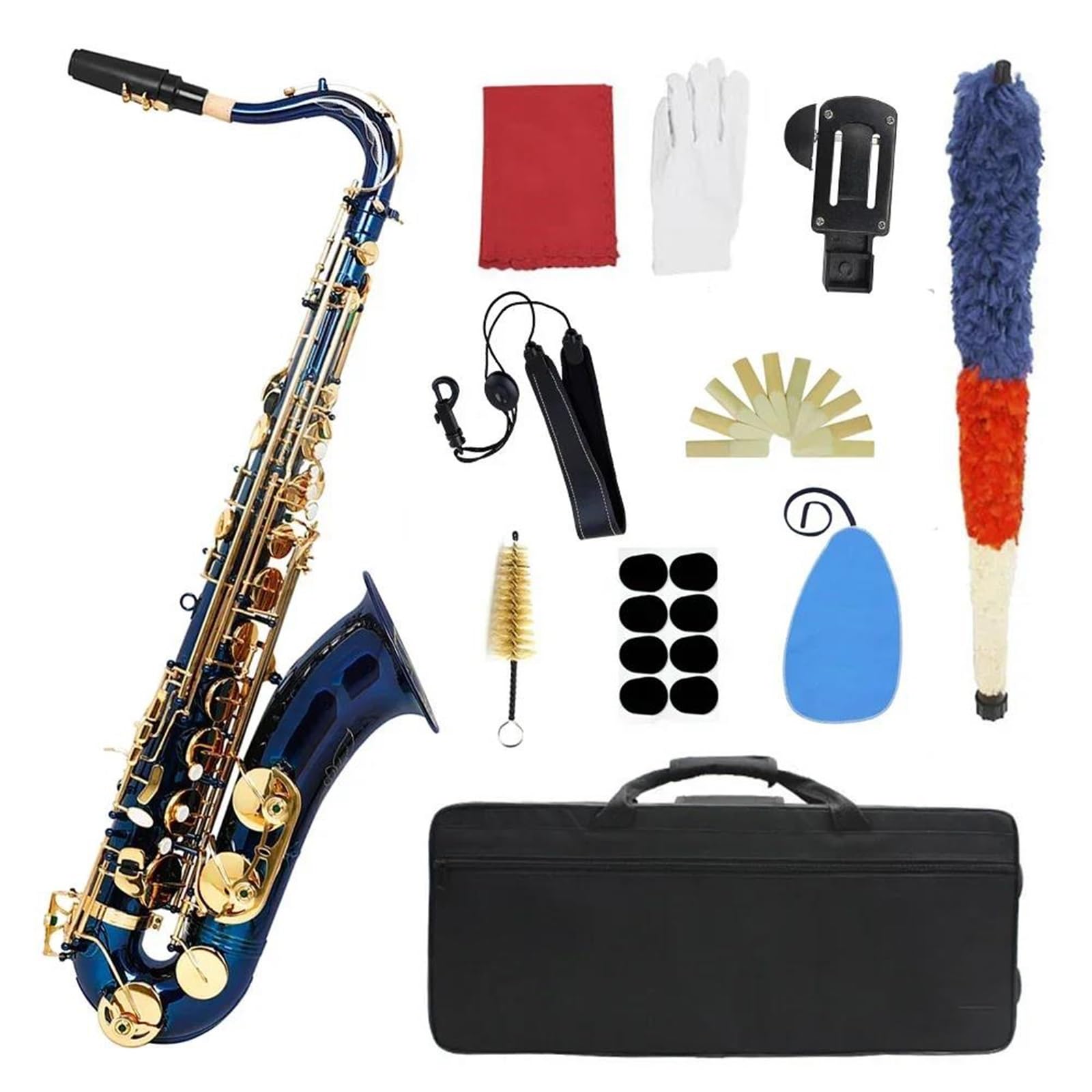 Saksofon Tenorowy Bb Profesjonalny Instrument Dęty Blaszany Muzyczny Z Akcesoriami