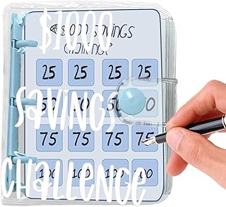 Pasta para economizar dinheiro - Organizador de pasta de caderno de livros de desafios de poupança - Mini pasta de desafio de economia flexível Pasta de dinheiro multifuncional Pasta de Ngumms