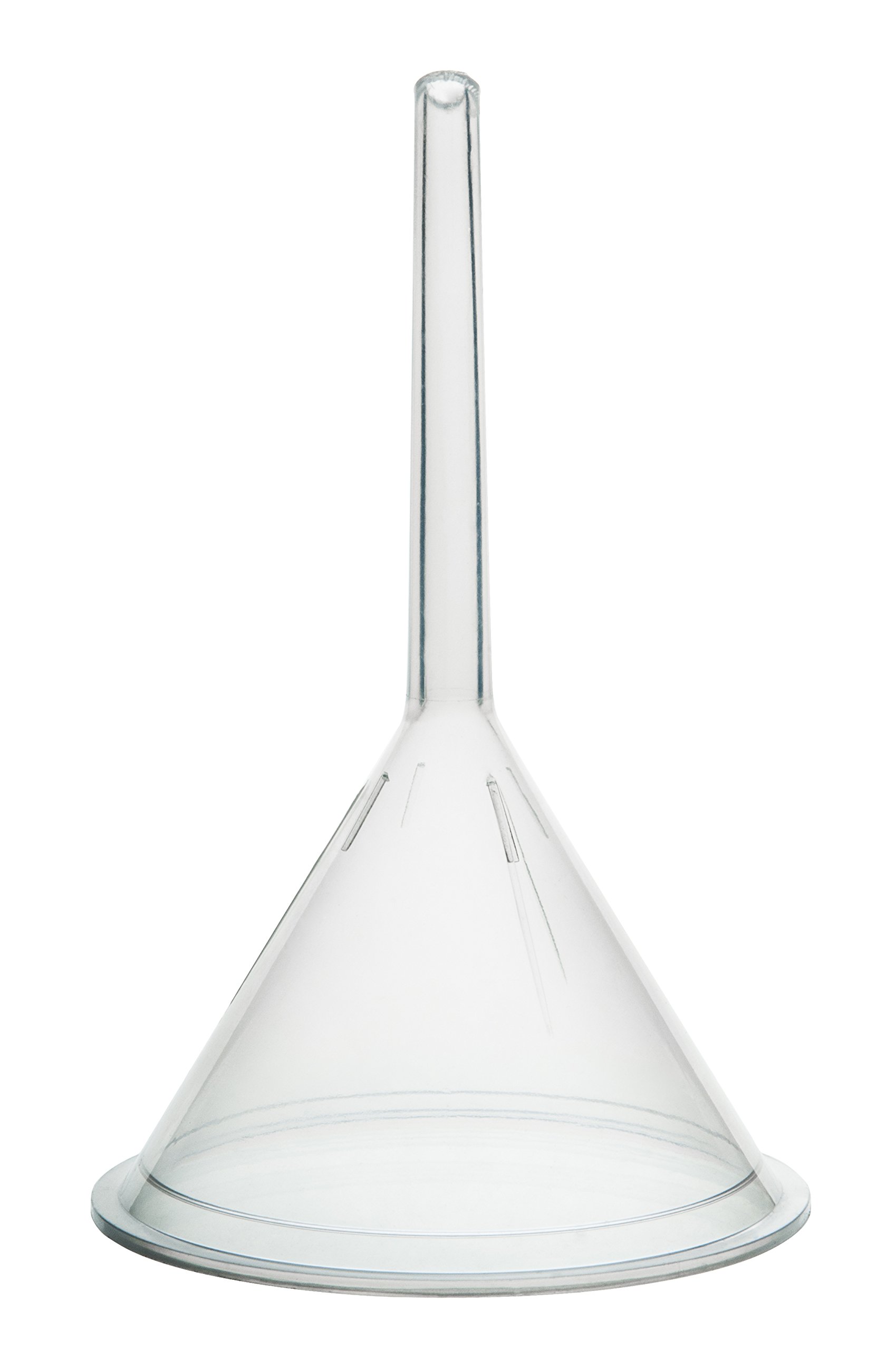 (Pack of 10) Plastic Filter Funnel – 75mm Diameter, 76mm Stem, Polyethylene Chemical-Resistant Lab Funnel for Filtration, Laboratory, Research, Oil, Acids, Solvents, Water, Home & Industrial Use