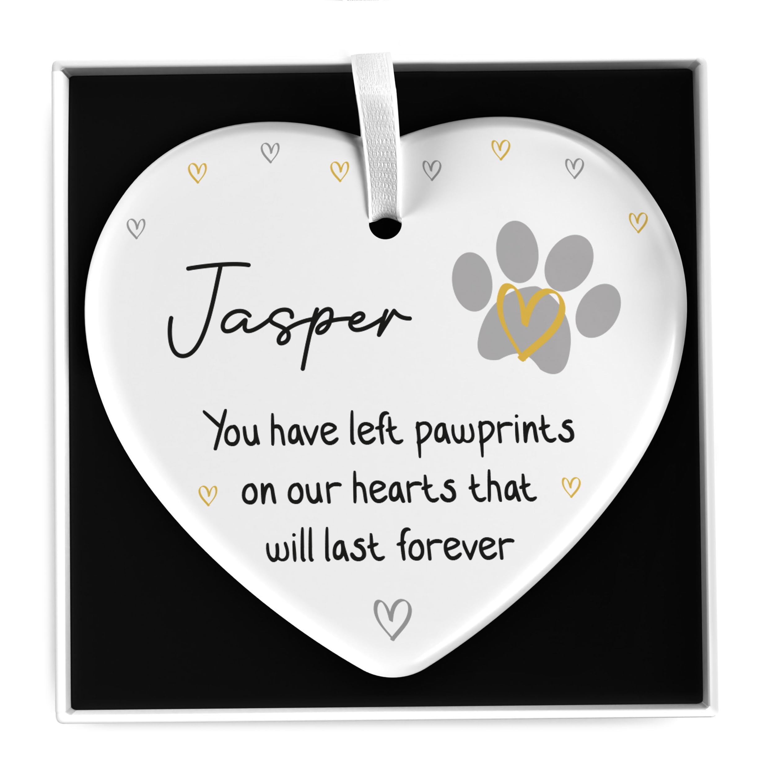 Dog Memorial Gifts, You Have Left Pawprints On Our Hearts, Dog Memorial Plaque Remembrance Decoration With Gift Box