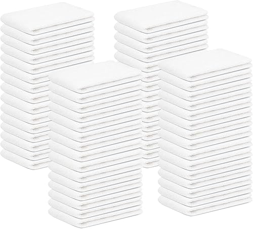 STF Linen Toallas para trapeador de barra de rizo (paquete de 60) de 14 x 17 pulgadas (blanco) Absorbentes y duraderas, trapos de limpieza