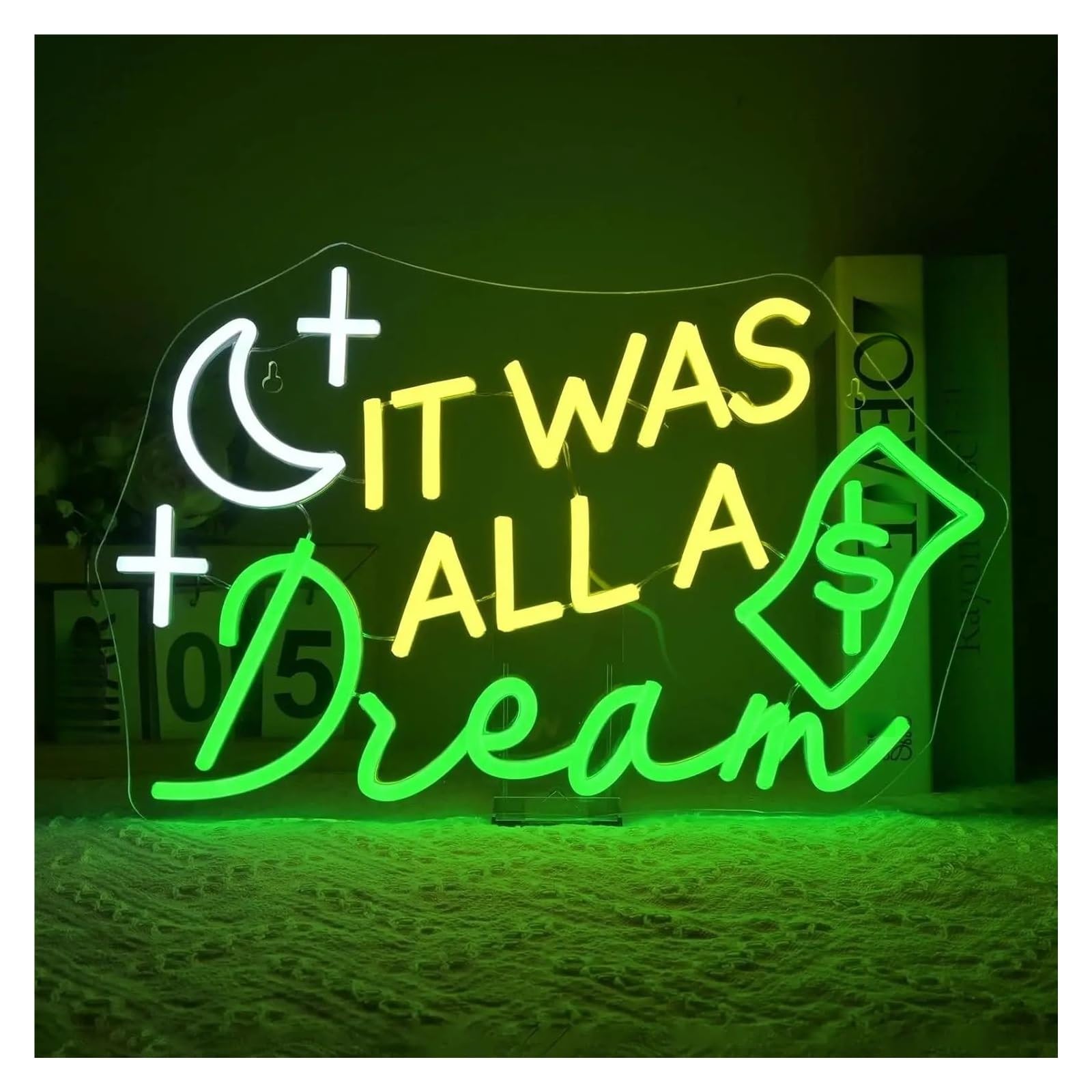 SHOUXI Sign Lamp It was All A Dream Neon Sign USB Dimmable Light for Lassroom Party Library Reading Room Decoration 42х27cm