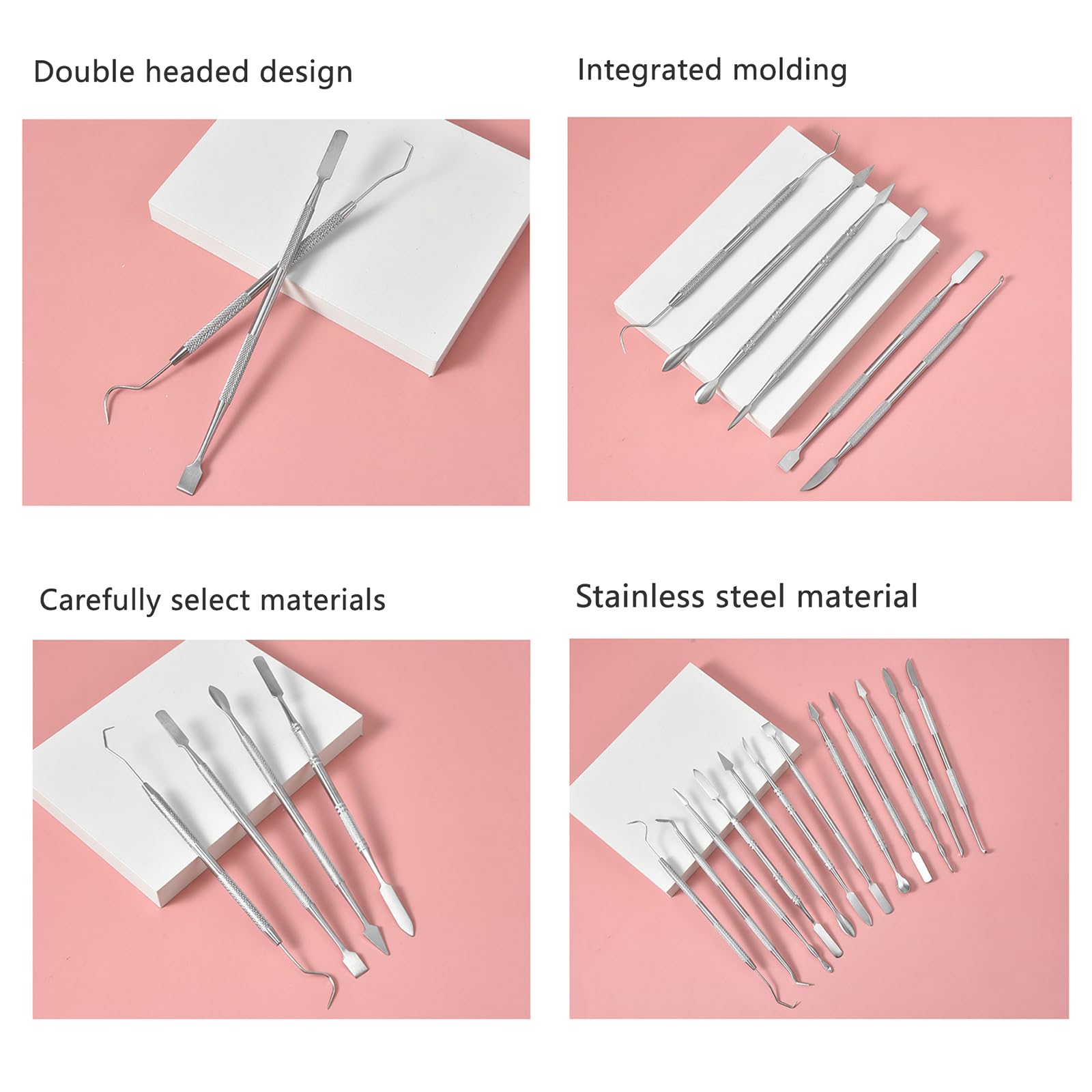 12 pezzi di strumenti per intagliare cera. Doppia estremità in acciaio inox per scolpire argilla, intaglio, kit per manicure, strumenti per fai da te per scolpire, dettagli, intaglio in ceramica