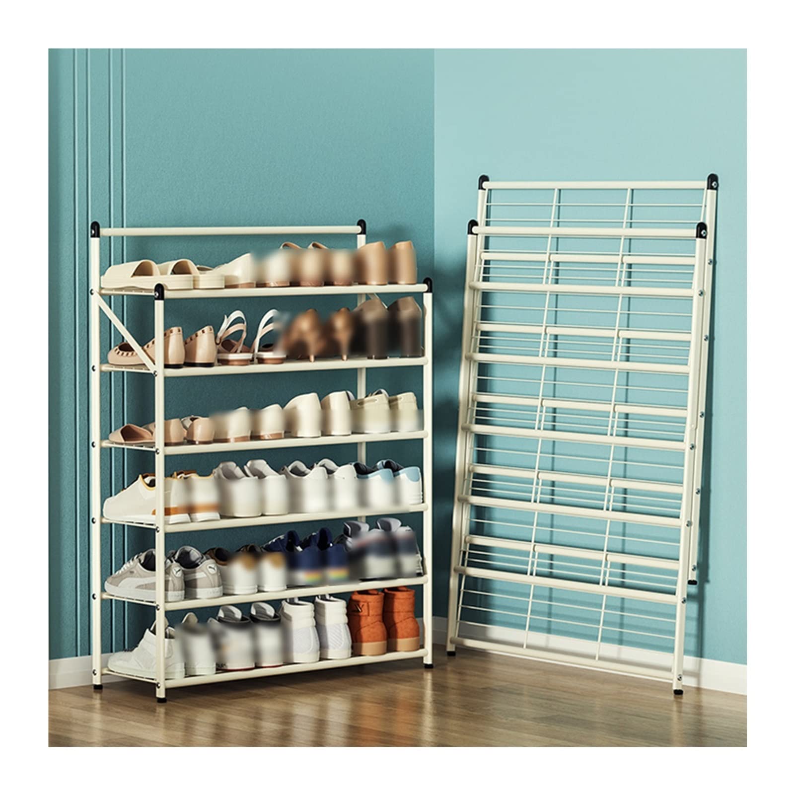 Étagère à chaussures compacte pour en finir avec le désordre de l'entrée