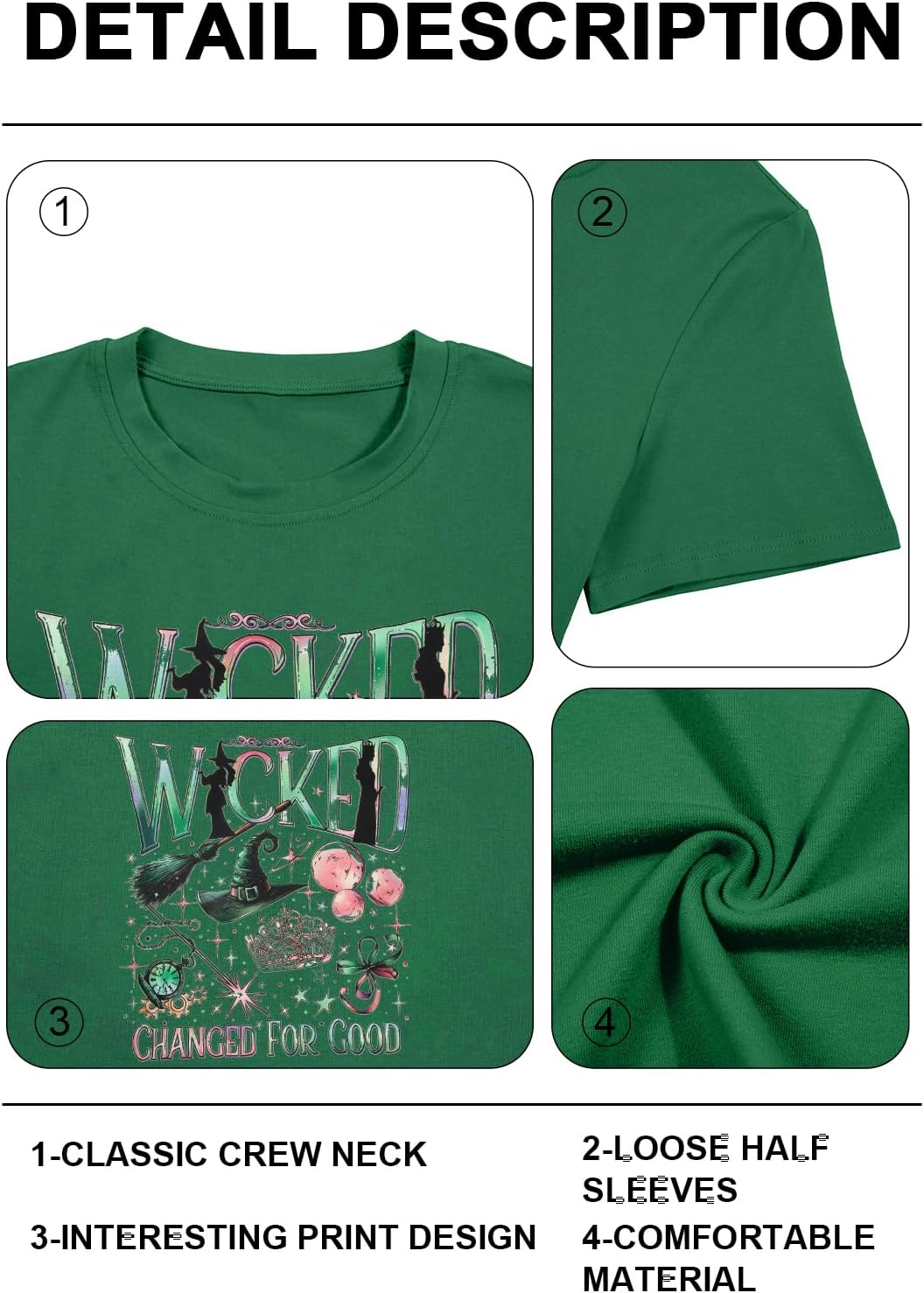 Musical Shirt Women Witch and Princess Changed for Good Shirts Musical Movie Fan Gifts Tee Casual Short Sleeve Tops - Image 6