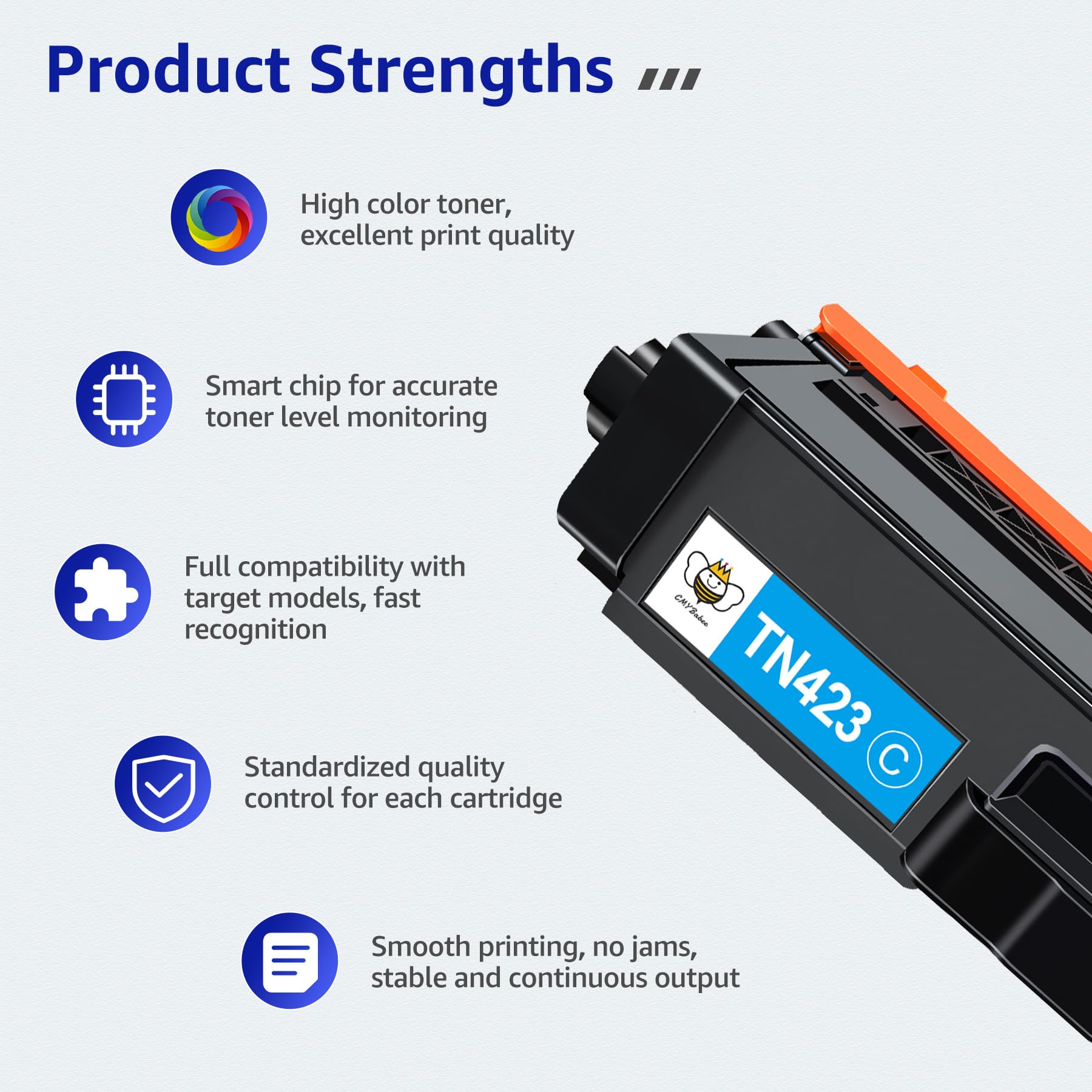 CMYBabee TN-423 Kompatybilny z Brother Toner TN423 TN421 TN423BK TN423C TN423M TN423Y do MFC-L8690CDW MFC-L8900CDW HL-L8260CDW HL-L8360CDW DCP-L8410CDW
