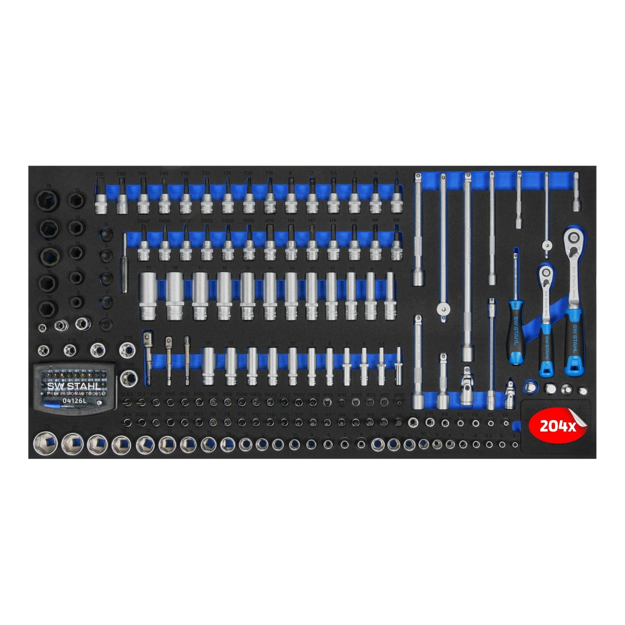 SW-Stahl Z3011-13 Steckschlüssel-Sortiment 1/2 Zoll, 95-teilig