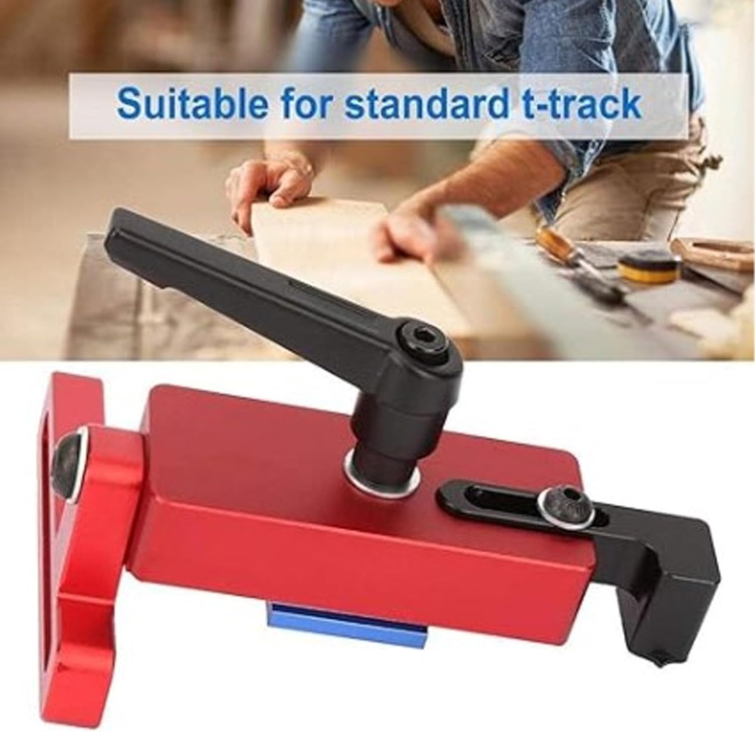 generic 45 Type Miter Path Stopper with 90° Swivel Handle - Aluminum T-Slot Limiter for Woodworking Tools, Precise Positioning and Locking Narrow for