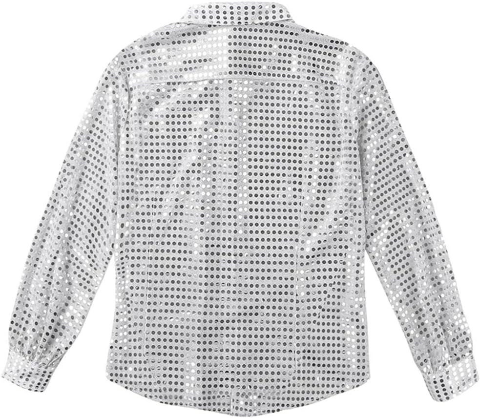 Zadaos Mens Sequins Latin Transparent Shirt Dance Modern Ballroom Tango Rumba Samba Dancewear