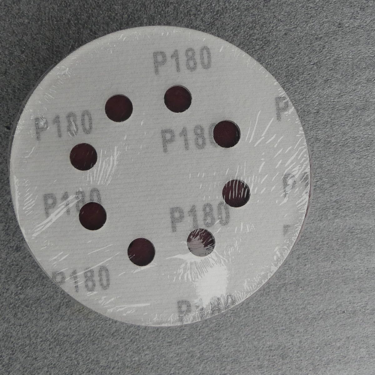 KleTT Dischi abrasivi Ø 125 mm con 8 fori, grana P180, carta vetrata per cartongesso a secco, levigatrice eccentrica, 50 pezzi