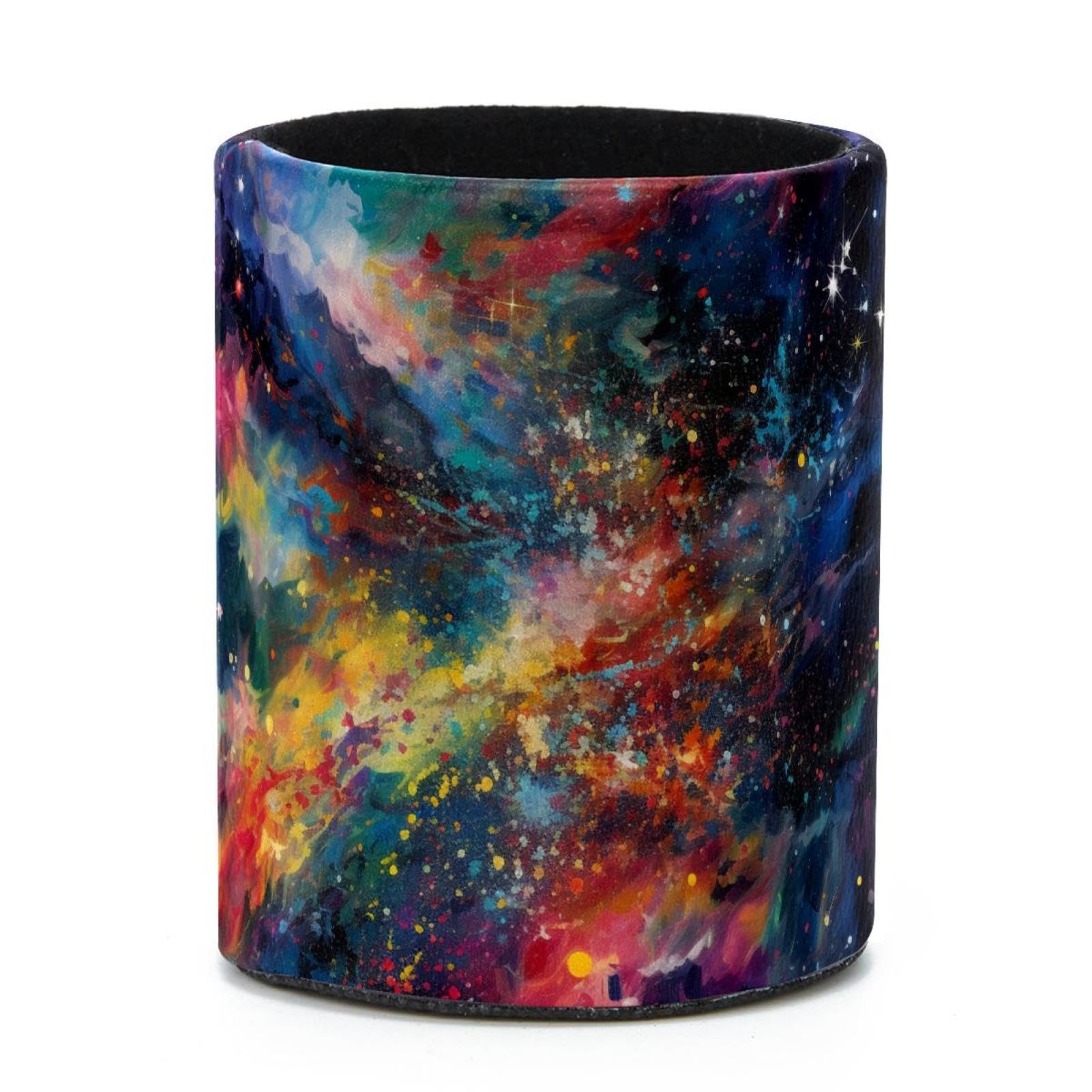 VAPOKF Round Pencil Holders for Desk, Dreamy Starry Sky Pen Holders Pen Pot Makeup Brushes Storage Desktop Stationery Supplies Organiser for Home Office