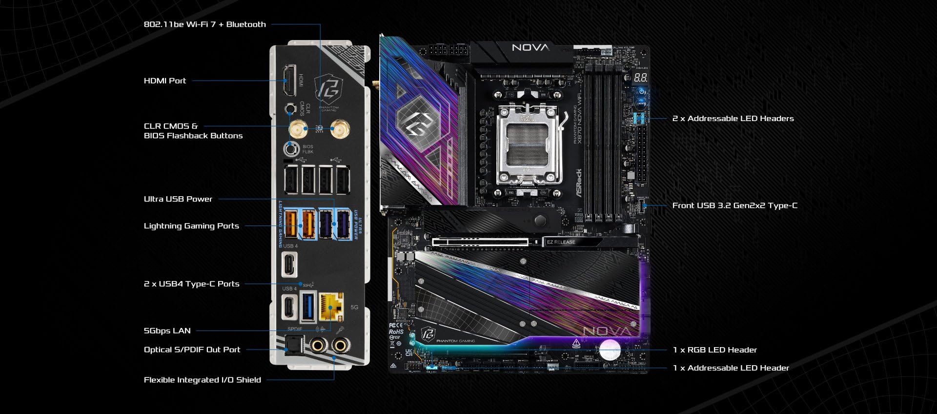 Amazon.com: ASRock X870 Nova WiFi AM5 Flagship Motherboard | AMD