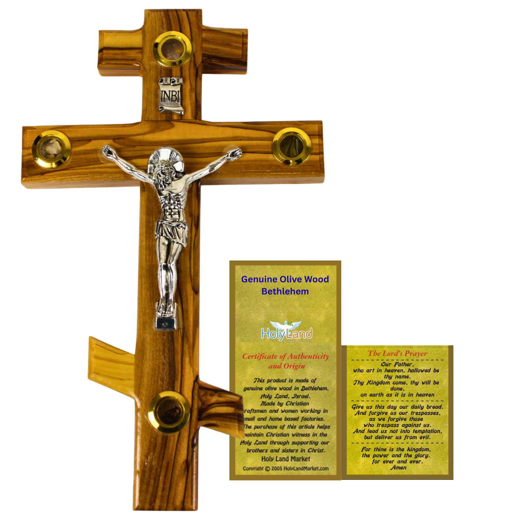 Amazon.com: Holy Land Market Olive Wood Eastern Orthodox Cross