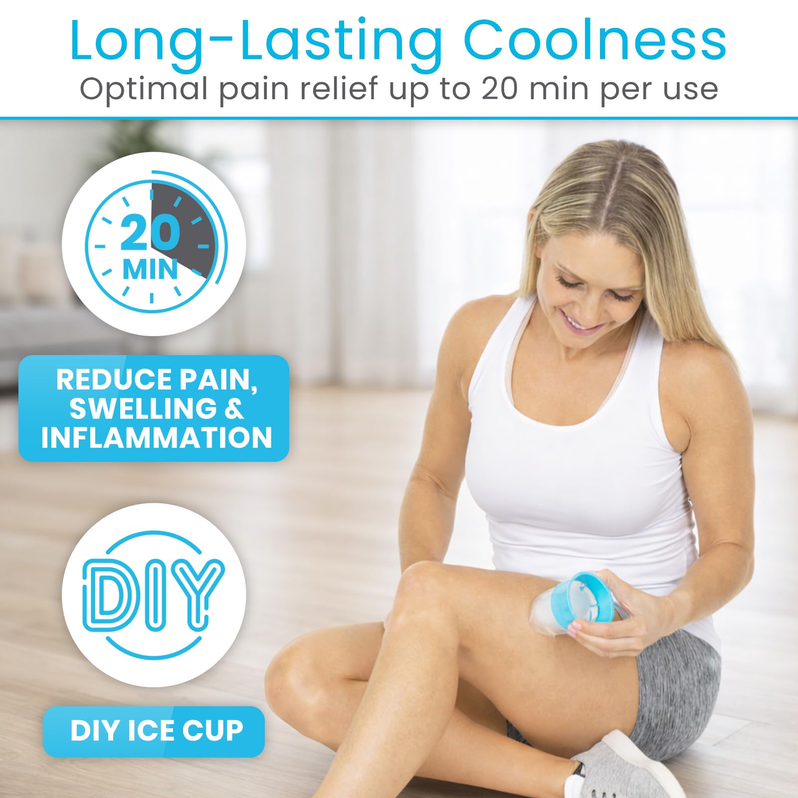 Arctic Flex Vasos de hielo y rodillo, herramienta portátil para glaseado facial, masajeador de silicona para el cuidado de la piel