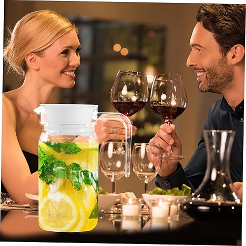 Miniatura 7 de Jarra de agua de vidrio Jarra de agua fría Botella de jugo de botella de té de vidrio a rayas