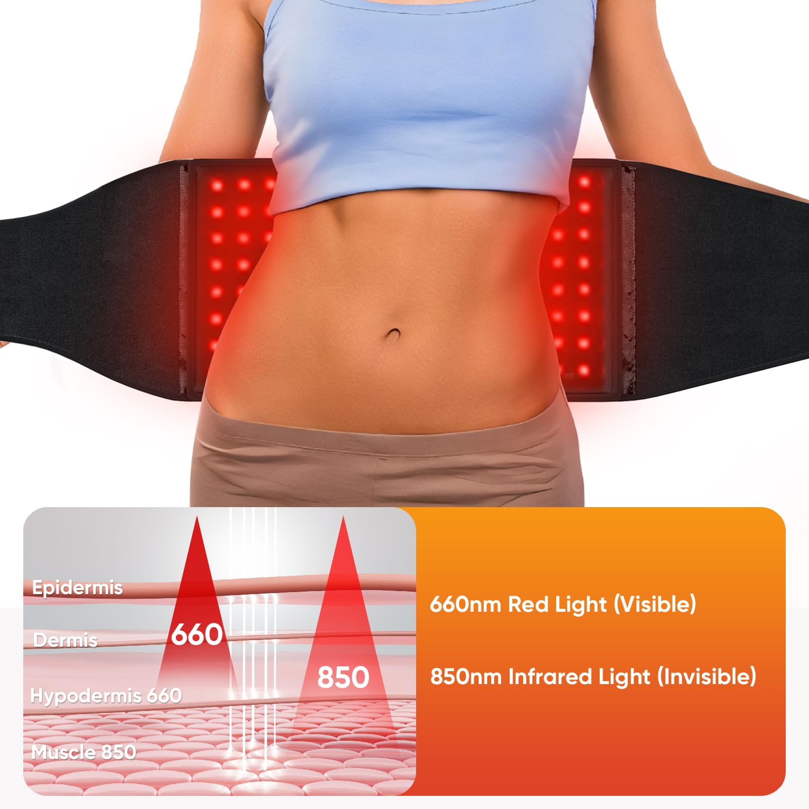 Cintura rossa con luce a infrarossi per il corpo: cuscinetto riscaldante per massaggio a vibrazioni, per vita, spalle, sollievo dal dolore alla pancia, dispositivo di rilassamento portatile per casa,
