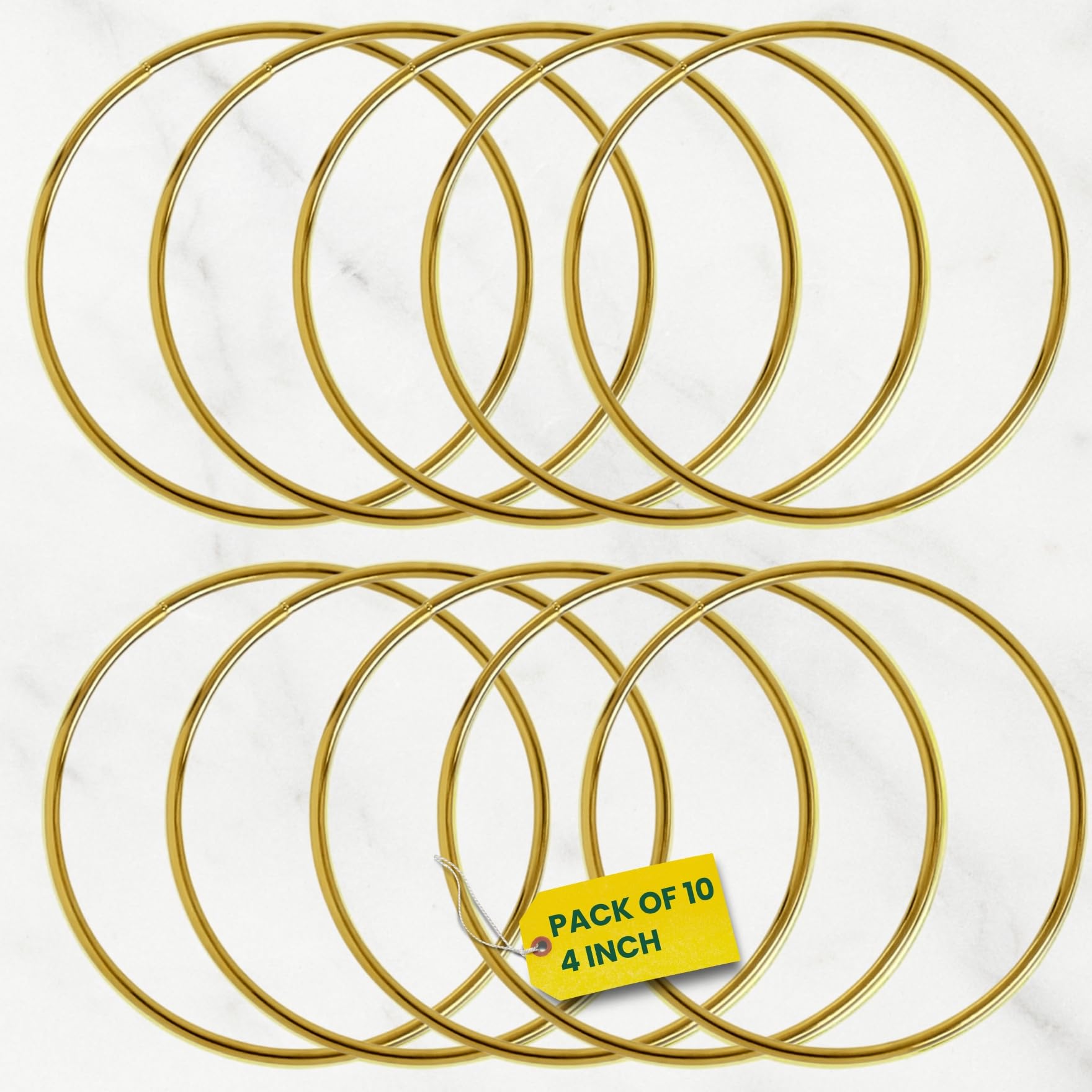 ecofynd 10pcs Circle 4 Inch Metal Crafts Hoops, Gold Dream Catcher Rings Supplies, Macrame Creations Ring for Wreath Crafts, DIY Projects handicrafts Decoration Wall Hanging Craft (CS4003-GO)-image-44
