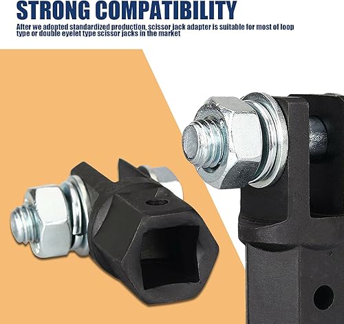 Miniatura 5 de Paquete de 1 adaptador de gato de tijera, kit de herramientas de gato de 1.9 pulgadas x 0.7 pulgadas, conector de gato de tijera, accesorios de gato