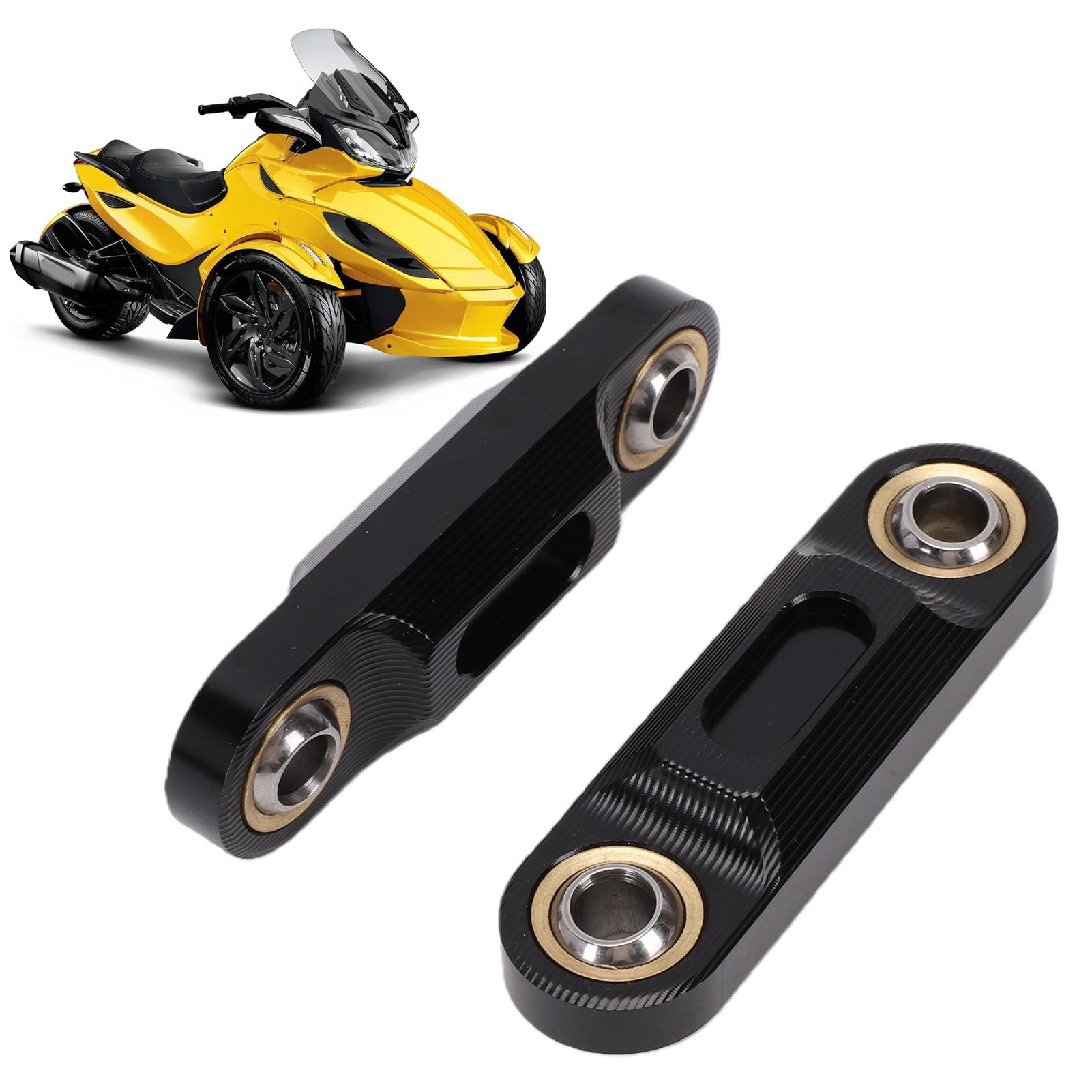 Yosoo Biellettes de Barre Anti-Roulis, Liaison Cylindrique de Remplacement en Alliage D'Aluminium Conception à Double Roulement pour F3 RT ST RS 2013-2025 (BLACK)