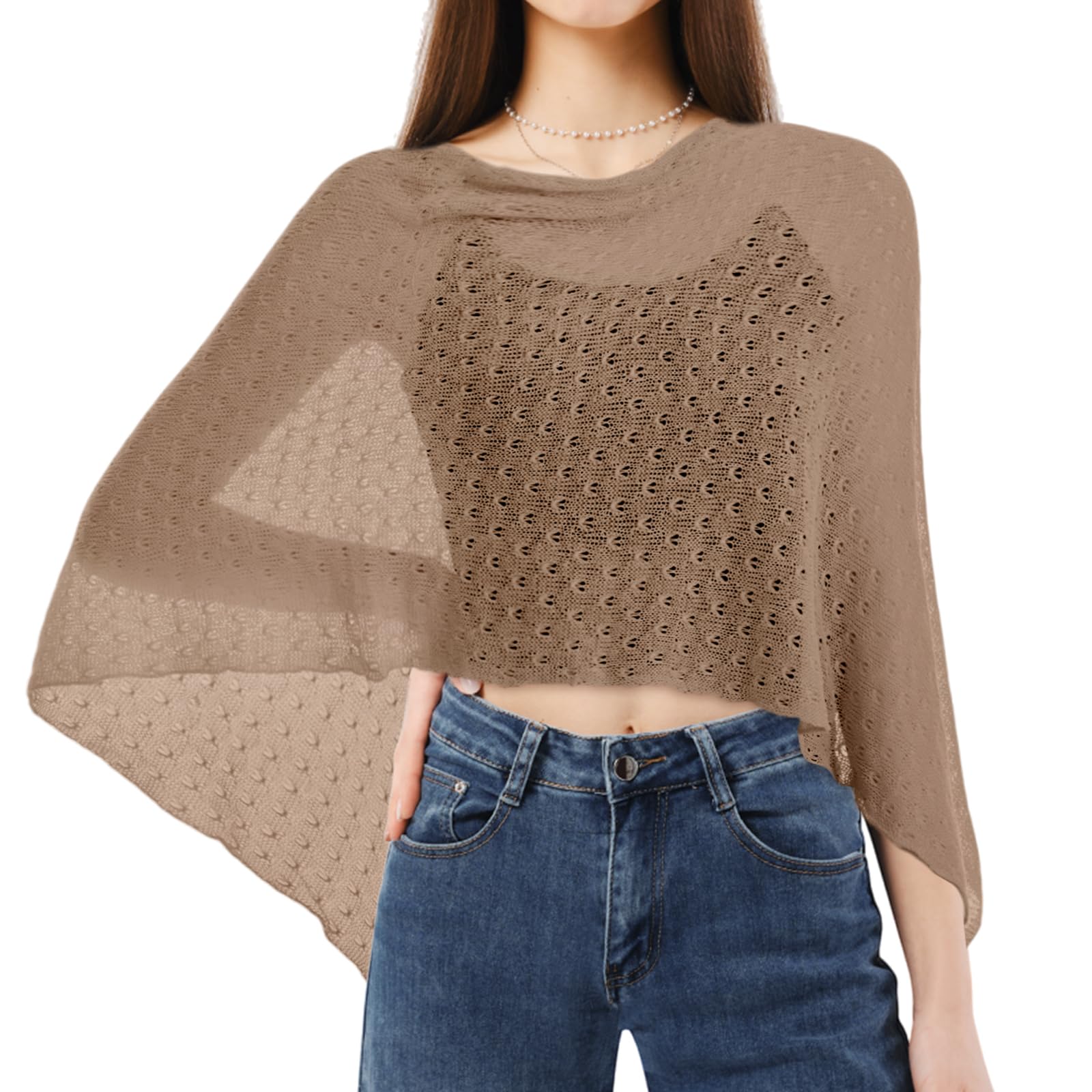 Women Sheer Poncho Shrug Lightweight Women Cape Poncho Shrug Sheer Blouse Top Bolero Shawl for Evening Dress-image-16