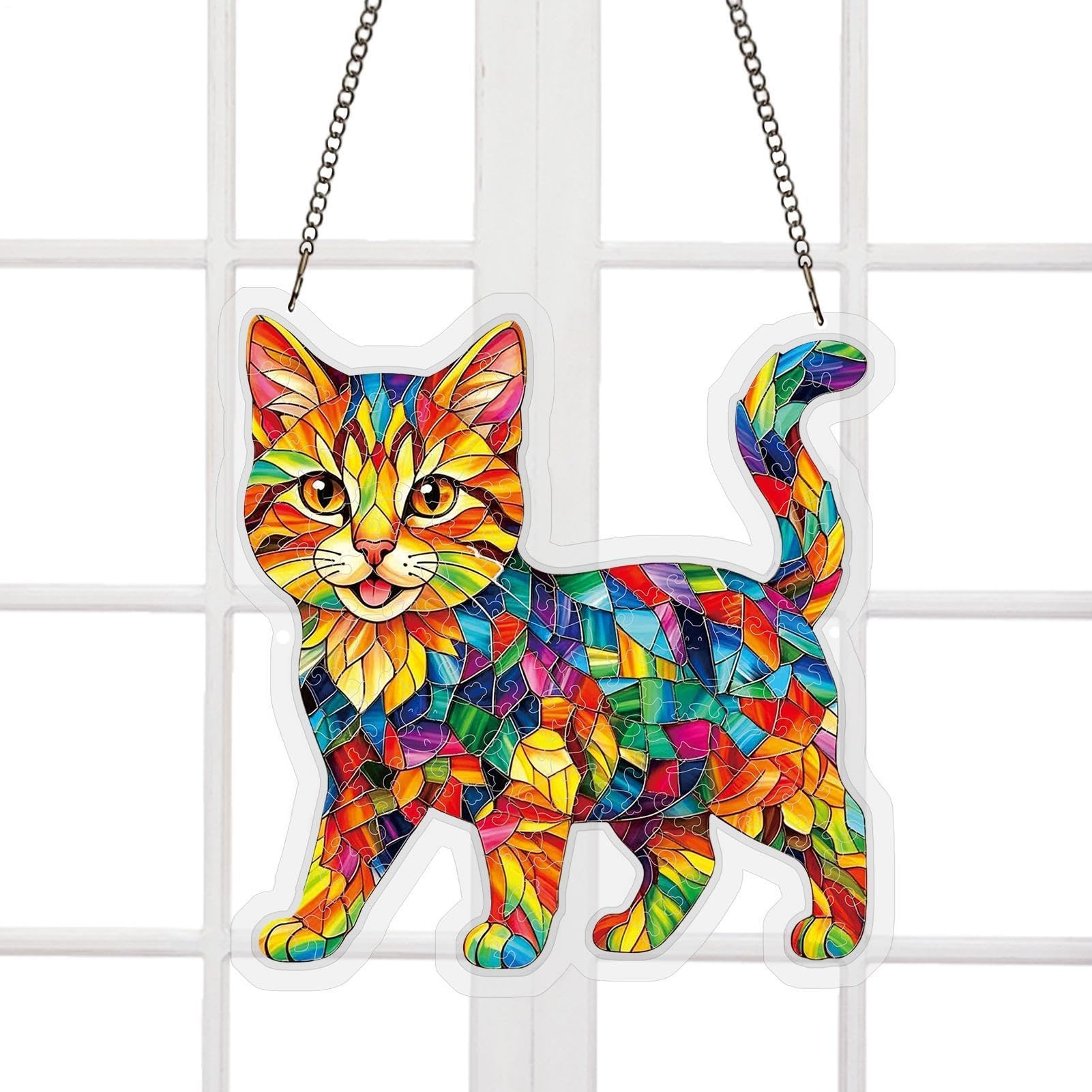 Attrape-Puzzle en Acrylique Chat le cadeau DIY parfait pour décoration de maison