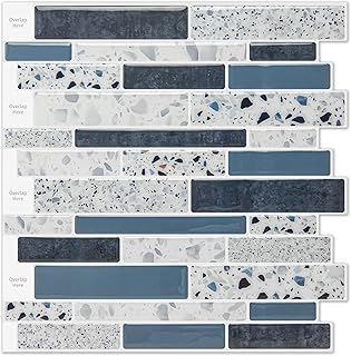 WOWSTAR 10-Sheet Peel and Stick Tiles, Marble Look Kitchen Backsplash Ti...