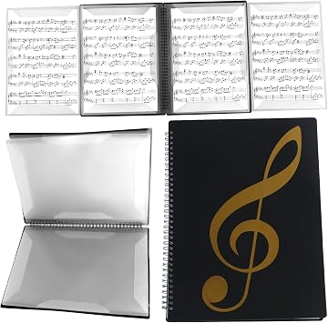 Sheet Music Folder 4 Pages Expand Piano Sheet Music Binder Music Binder Organizer A4 Size Writable Choir Folder for Sheet Music Storage Black