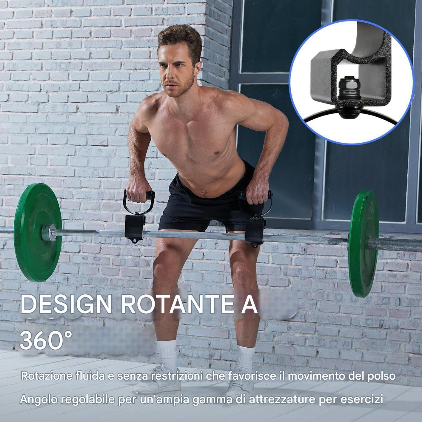 Generico Maniglie per Allenamento in Palestra 1 Paio 360 Gradi Rotanti | Maniglie Presa Fitness Per Palestra Domestica Per Atleti Donne Uomini Adulti Adolescenti Barra Per Trazioni Puleggia
