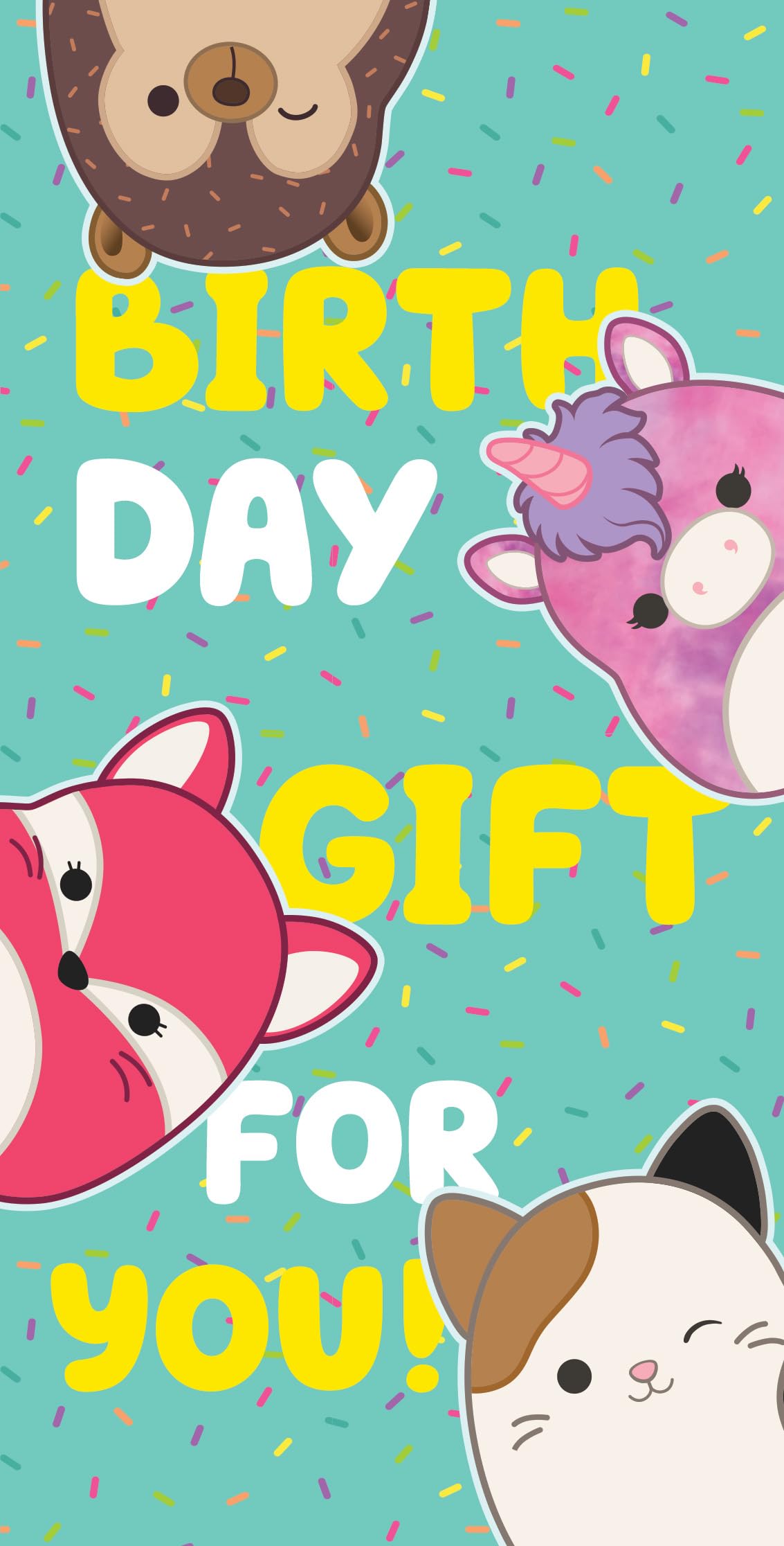 Money Wallet SQUISHMALLOWS Birthday Card, SQUISHMALLOWS Birthday Card