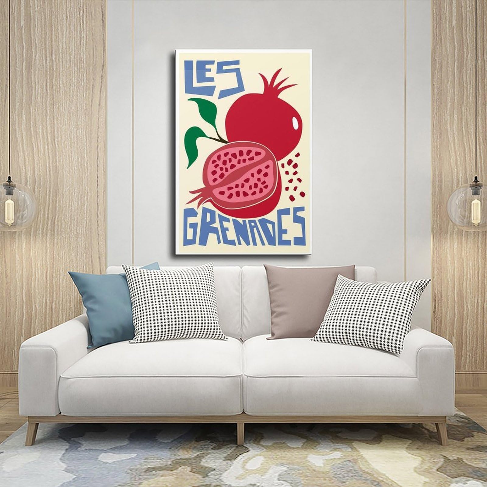 Granatapfel-Frucht-Illustrationsdruck, Leinwand-Poster, Wandkunst, Dekordruck, Bild, Gemälde für Wohnzimmer, Schlafzimmer, Dekoration, 50 x 75 cm
