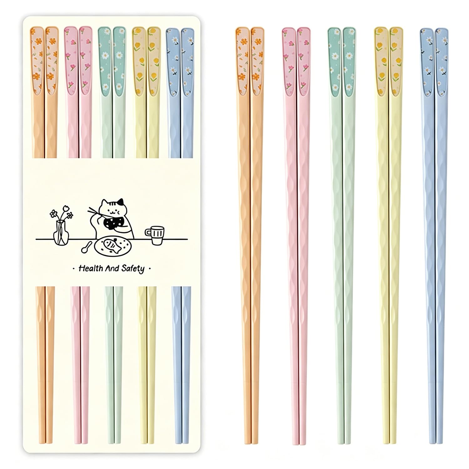 5 Pairs Pink Fiberglass Chopsticks, Non-Slip Reusable — Amazon image 18