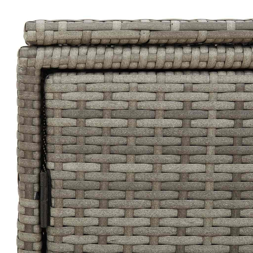 vidaXL Armoire de Rangement de Jardin, Organisateur de Terrasse avec Porte, Meuble d'Extérieur Patio Arrière-Cour, Gris Résine Tressée