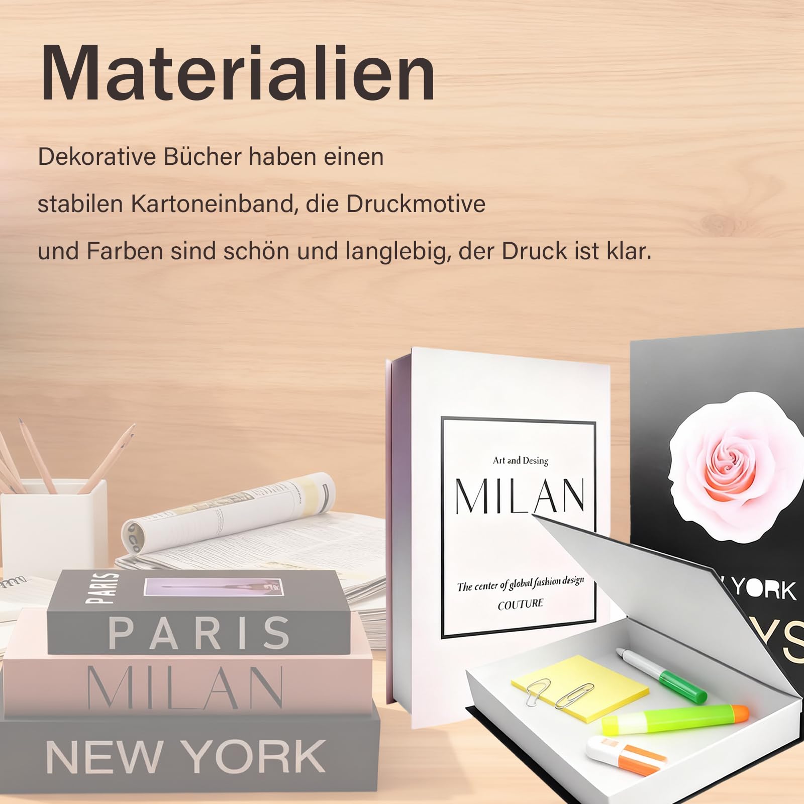3 Piezas Libros Decorativos, Juego de Libros de Decoración Moderno, Caja Decorativa, Libro Falsos, Juego de Libro Decorativos, Apilados Falsos, para Mesa de Centro, Estanterías, Modelo B