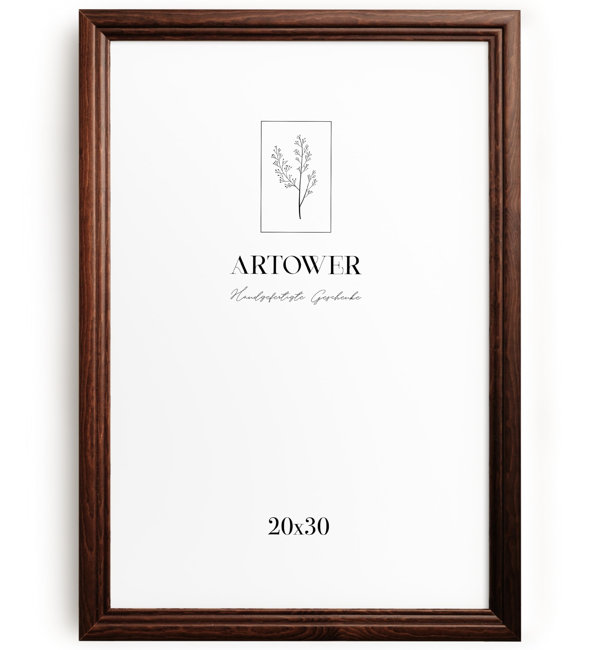 Artower® Bilderrahmen Vintage Braun Holz Rahmen für 20 x 30 cm | Posterrahmen Groß Collage | Picture Frame Vintage Brown Wood 20x30 cm | Retro Schmal Bilderrahmen | Braun Poster Rahmen