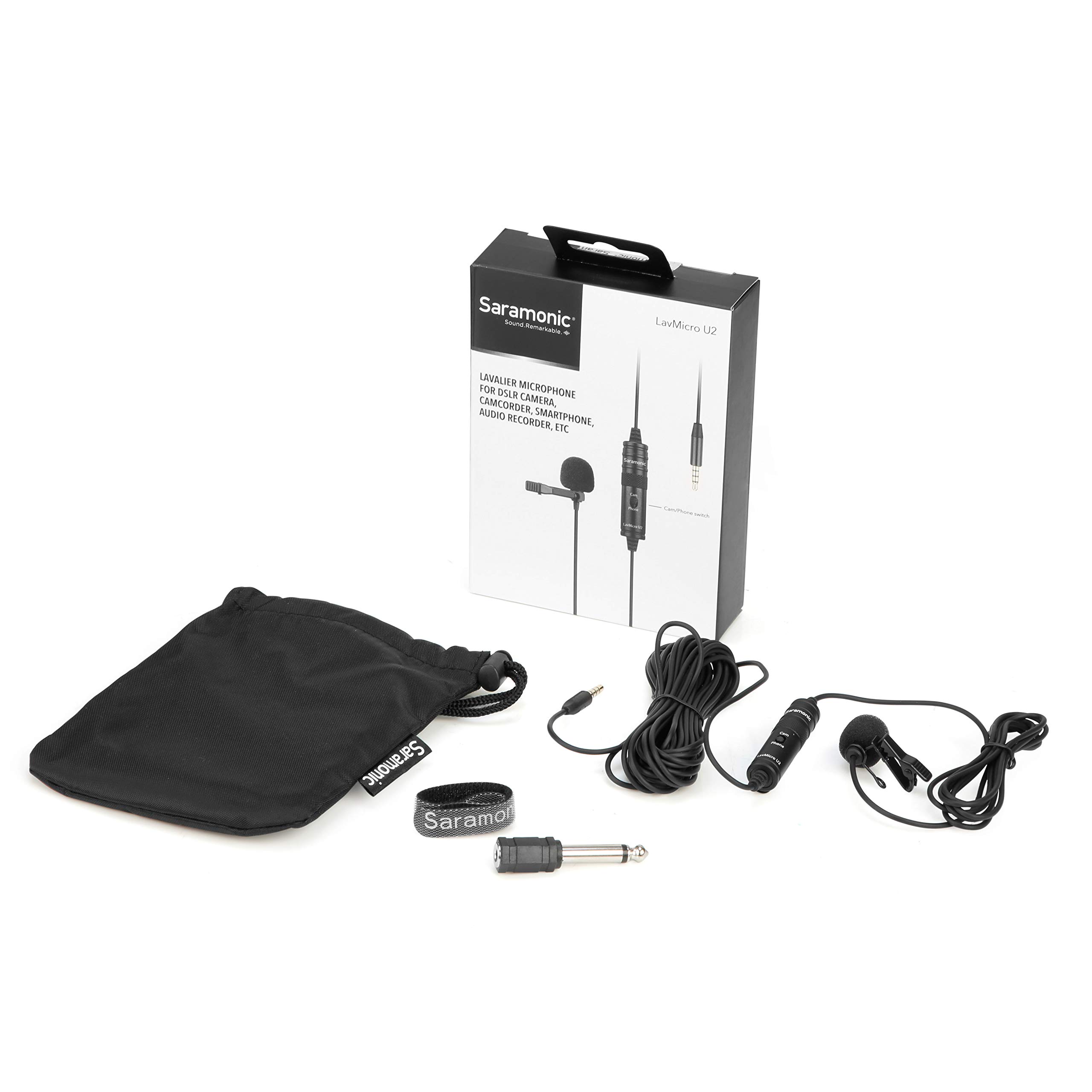 Saramonic Lavalier Microphone for Cameras, Mobile Devices & More with 19.7' (6m) Cable (LAVMICROU2),Lavalier TRS/TRRS