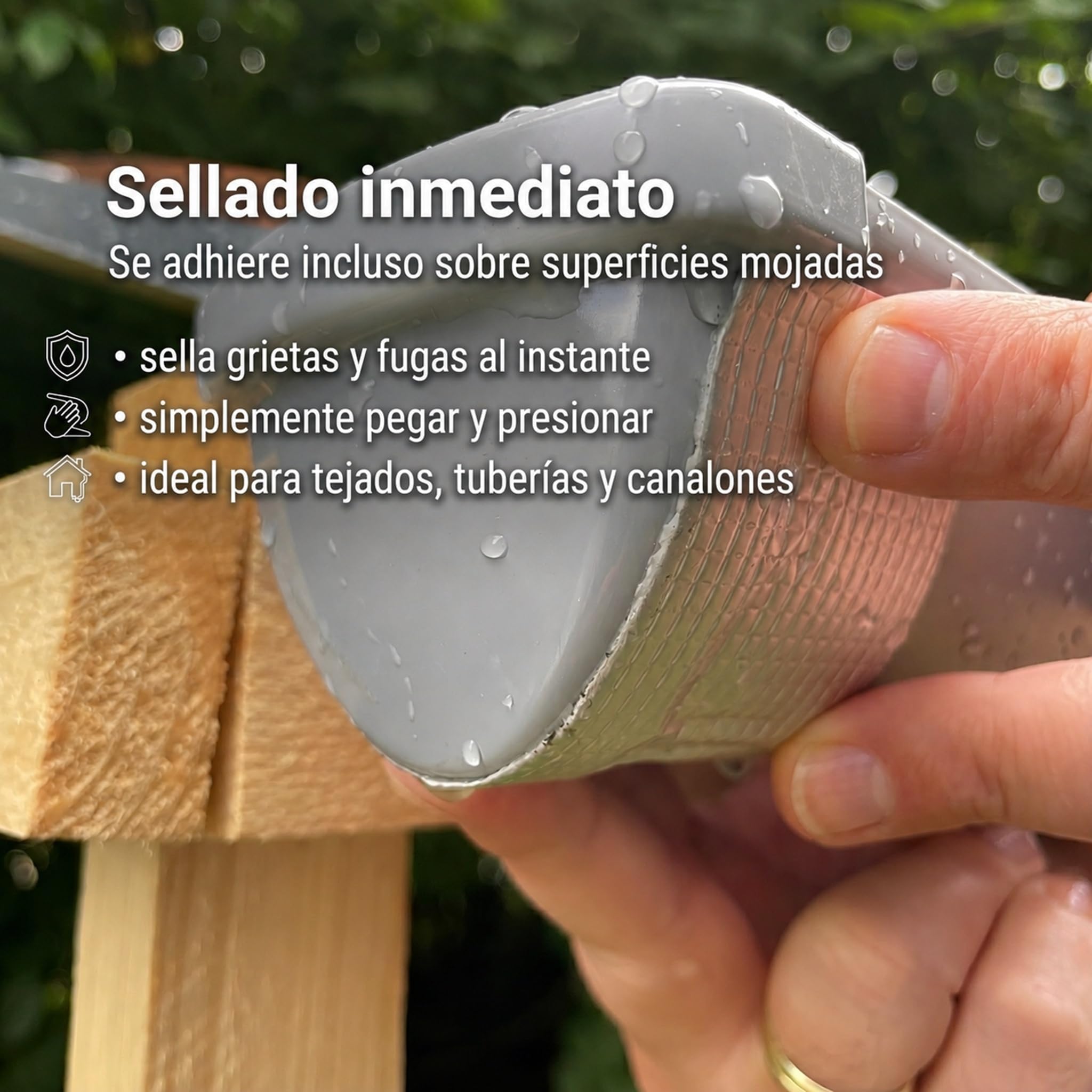 Cinta de butilo impermeable, adhesiva y de sellado subacuática para tejados, paredes, ventanas y más, hecha de caucho butílico (5 cm x 5 m)