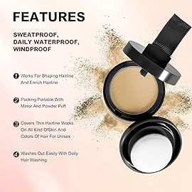 Acosexy Root Touch Up Powder for Women and Men - Hairline Shadow Coverage, Gray Hair Touch Up for Eyebrows, Beard Line, and Bald Spots (Blonde)