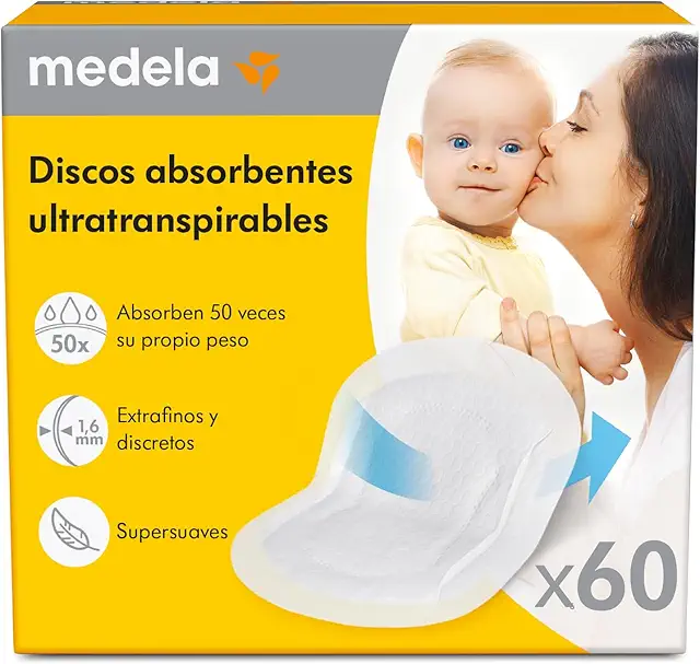 Discos absorbentes Medela para lactancia, paquete de 60 unidades