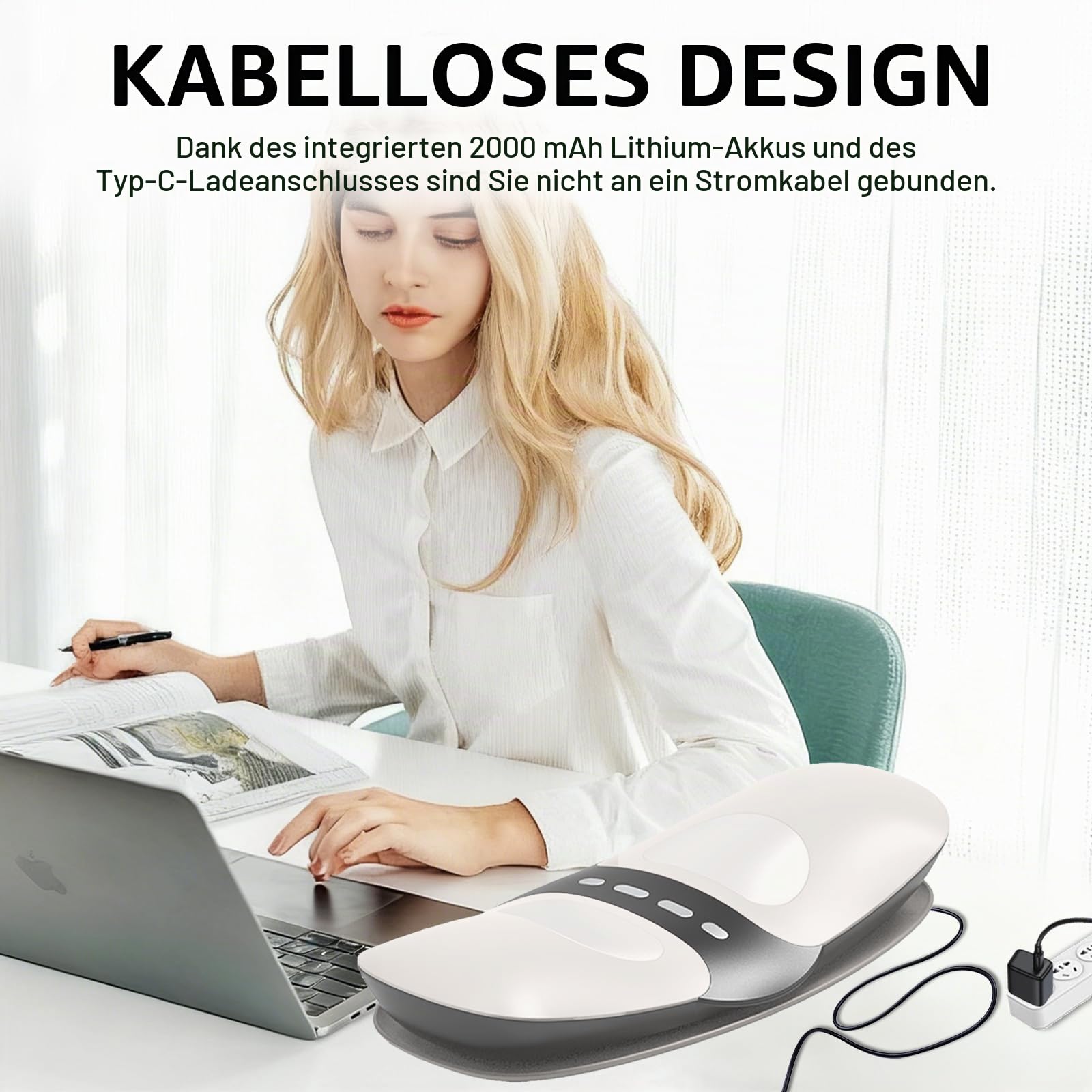 Elektrischer Rückenmassagegerät, 4 in 1 Elektrischer Rückenstrecker mit Airbag Traktion, EMS Elektrotherapie, Hotpacks und Vibration, Massagegerät Rücken Lenden für Zuhause für Rückenschmerzen