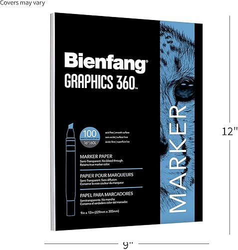 Vista 3 de Bienfang Graphics 360 - Bloc de papel marcador, 9 x 12 pulgadas, 100 hojas
