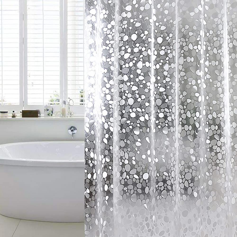 TrueCart1PC Curtain with oks Waterproofldew Resistant 3D White SeTransparent bble Curtain-image-27