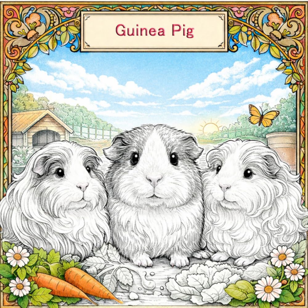 Guinea Pig Coloring Book for Kids and Adults: Relaxing and Detailed Coloring Pages for Guinea Pig Lovers – Perfect Gift Idea