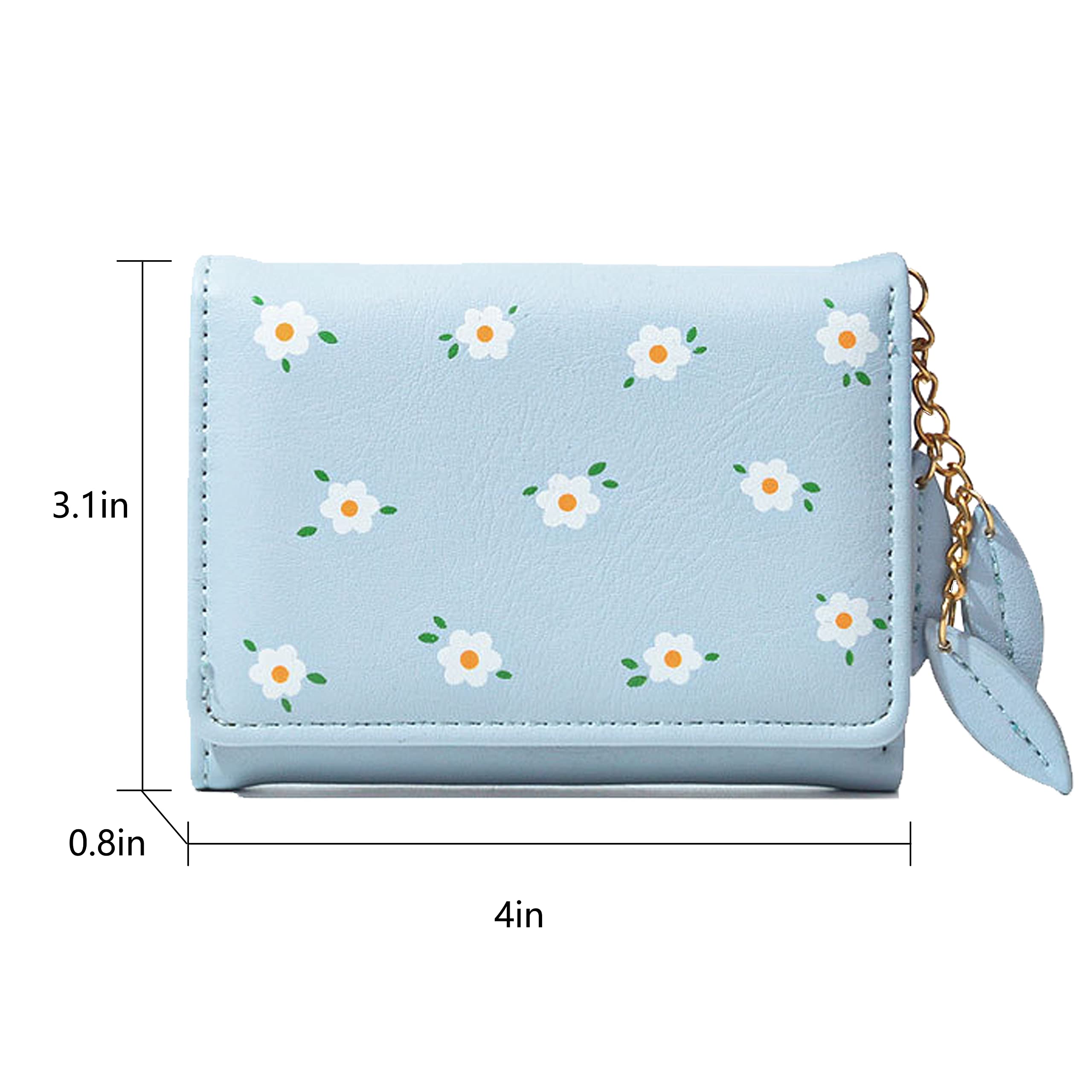 Cartera de moda para mujeres y niñas, con diseño de tigre 3D, billetera corta delgada con bolsillo para efectivo, tarjetero, monedero con ventana de identificación para mujer, Azul, Bonita 2