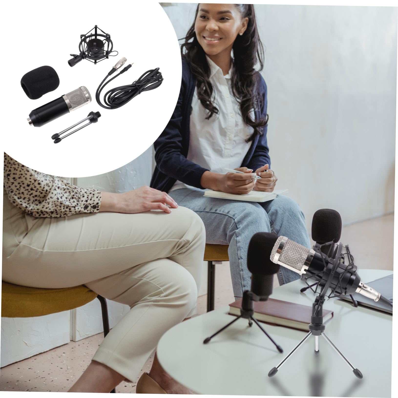 SUPVOX Microfono Condensatore Professionale per Trasmissione in Diretta Microfono Durevole e Versatile per Uso Domestico e Conferenze