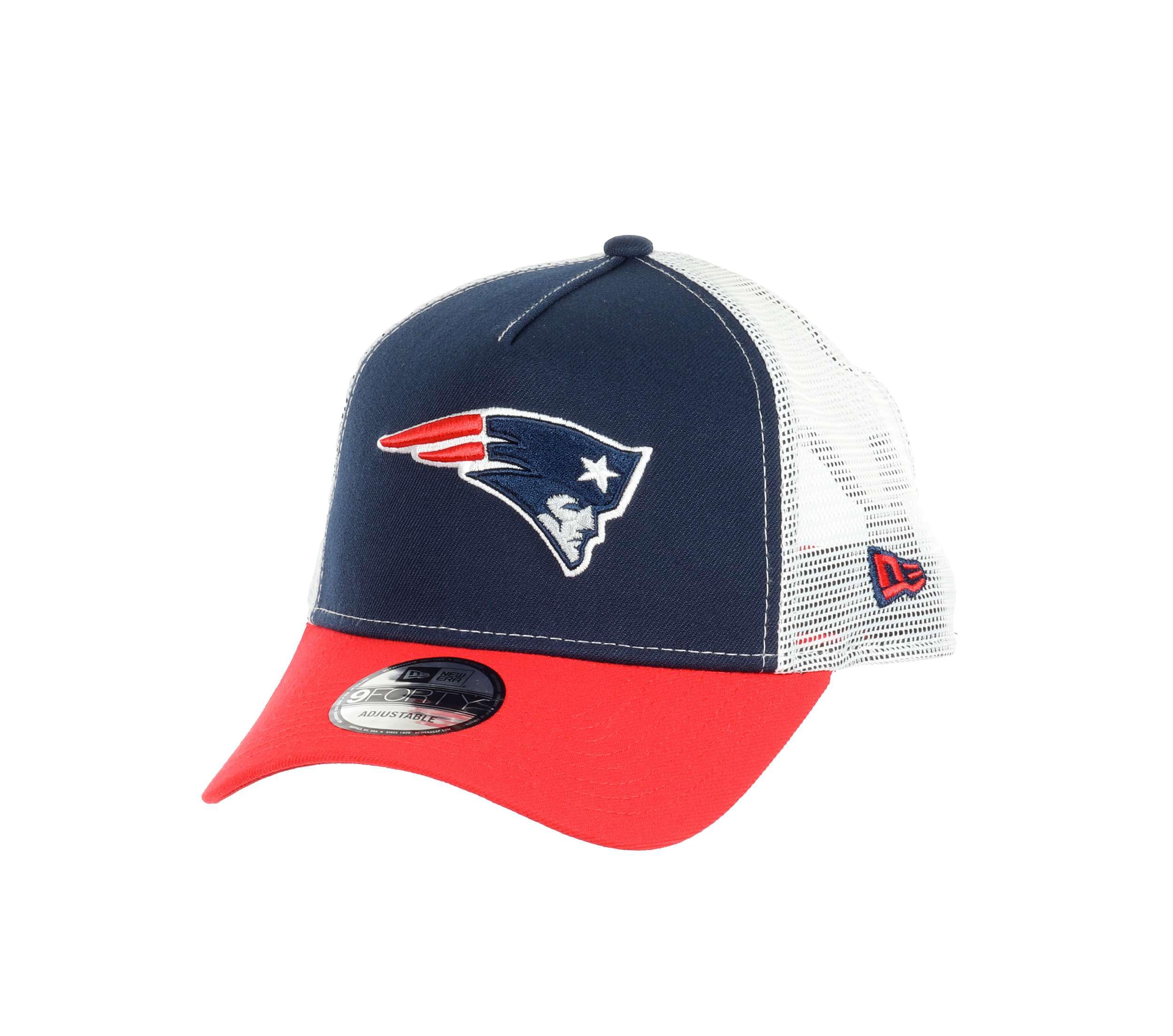 New Era New England Patriots NFL Two Tone Blue Red 9Forty A-Frame Adjustable Trucker Cap