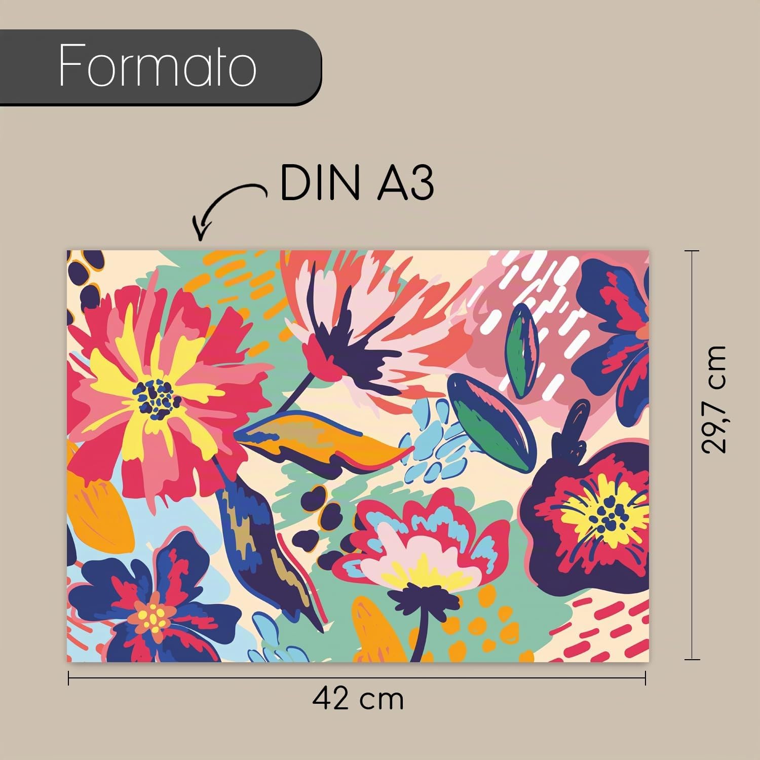 Younikat I 100 salvamanteles de mesa con diseño de flores de colores I DIN A3 I Cuadrados de papel I Diseño moderno I Manteles individuales desechables para gastronomía y hogar I dv_1021