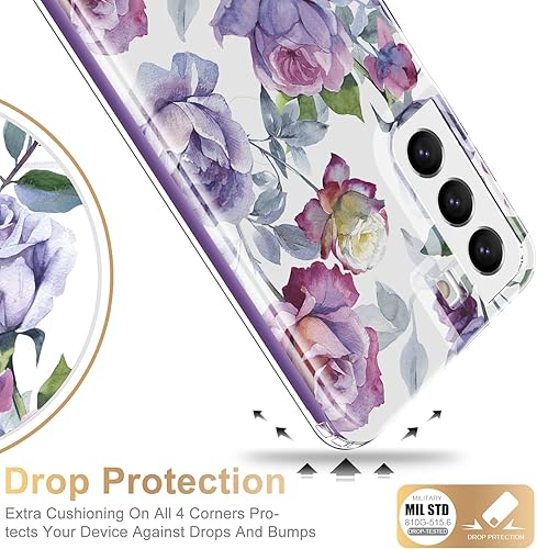 Miniatura 5 de ESDOT Funda para Samsung Galaxy S22, grado militar, prueba de caídas de 21 pies, funda resistente con diseños de moda para mujeres y niñas, funda