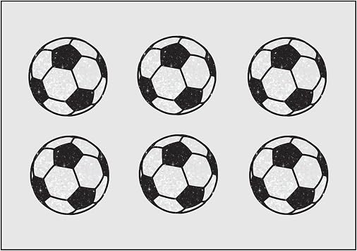 Glitter Sports Ball Face Stickers - Soccer Easy to Use Decals, Set of 12 - Sparkling Designs for Sporting Events, School Pep Rally